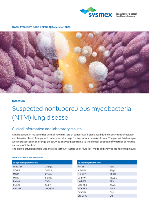 Suspected nontuberculous mycobacterial (NTM) lung disease